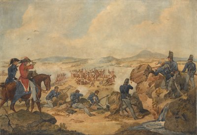 An action during the Peninsular War, with riflemen of 95th (Rifle) Regiment acting as snipers by Denis Dighton